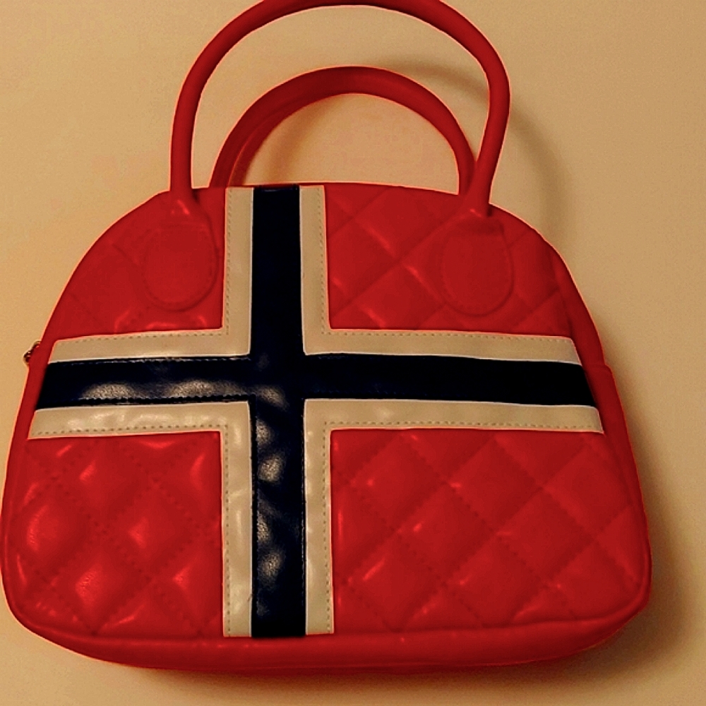 Laila of Norway Flag Handbag Purse Vintage Quilted